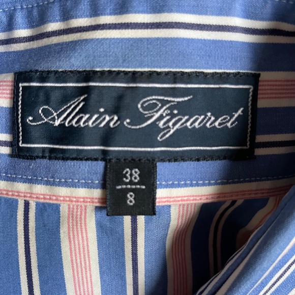 Ladies blue pink white 100% cotton striped dress shirt size 38 european - Picture 6 of 7